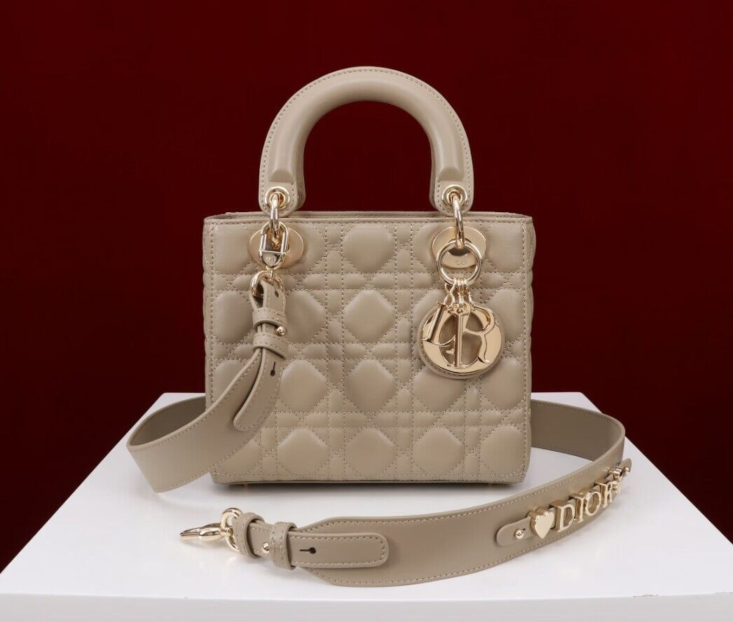 Small Lady Dior My ABCDior Bag Sand Colored 20 x 17 x 8 cm