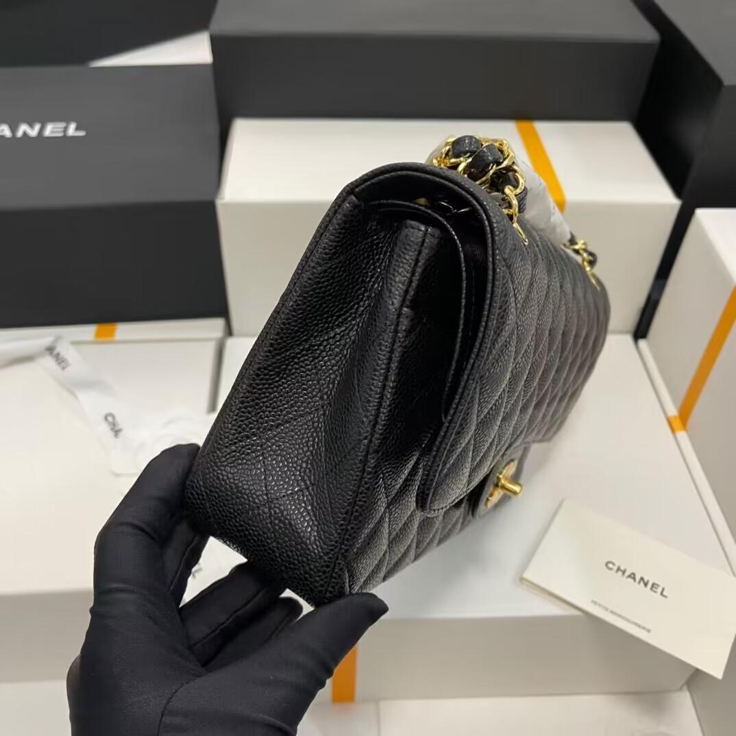 CHANEL CLASSIC HANDBAG GRAINED CALFSKIN 6 × 9.9 × 2.5 in - Image 8