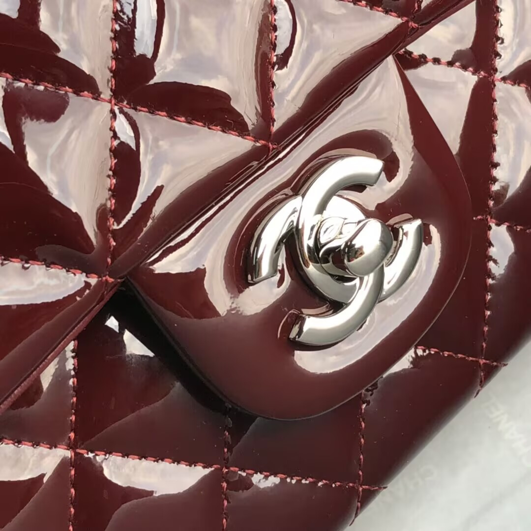 Chanel Classic Flap Bag Burgundy 25cm - Image 8