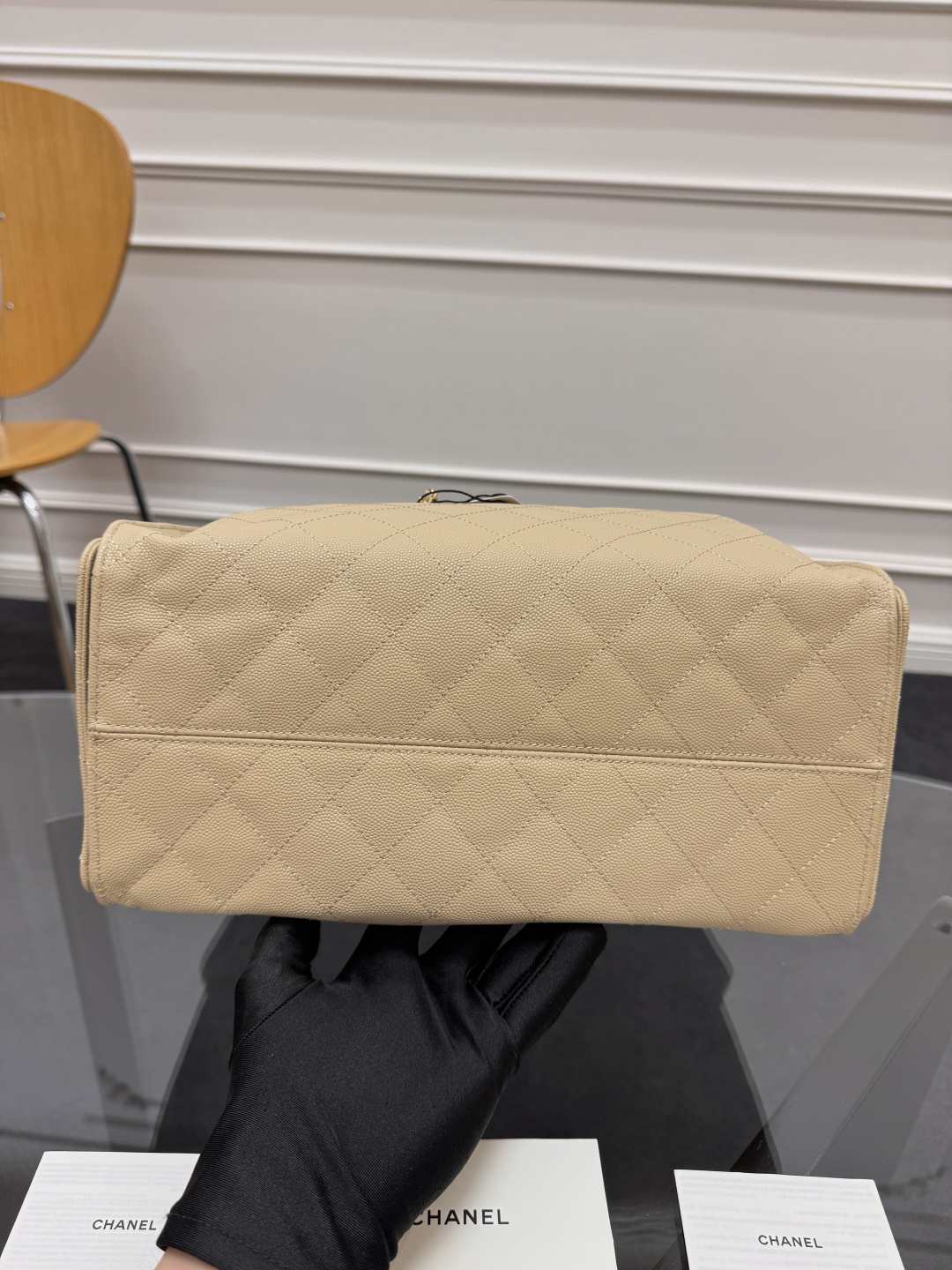 CHANEL MASTER 25 MEDIUM HANDBAG GRAINED CALFSKIN GOLD-TONE METAL DARK BEIGE AS5311 (40*30*15cm) - Image 5