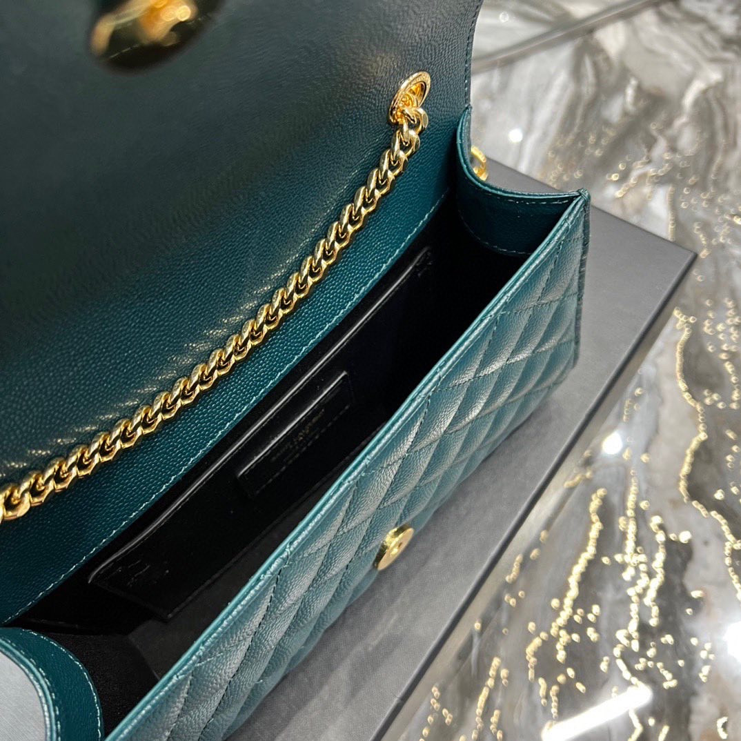 ENVELOPE SMALL BAG IN MIX MATELASS GRAIN DE POUDRE EMBOSSED LEATHER 21CM - Handbags - YSL - Luxury Brands Bags - Image 6