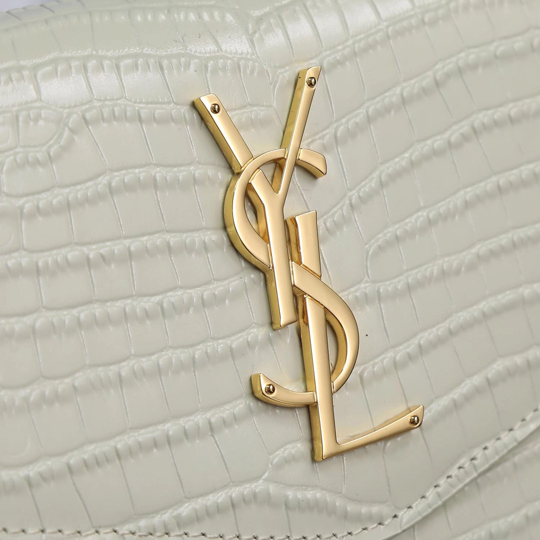 UPTOWN CHAIN WALLET IN CROCODILE-EMBOSSED SHINY LEATHER 7.5 X 4.7 X 1.2 INCHES - Image 8