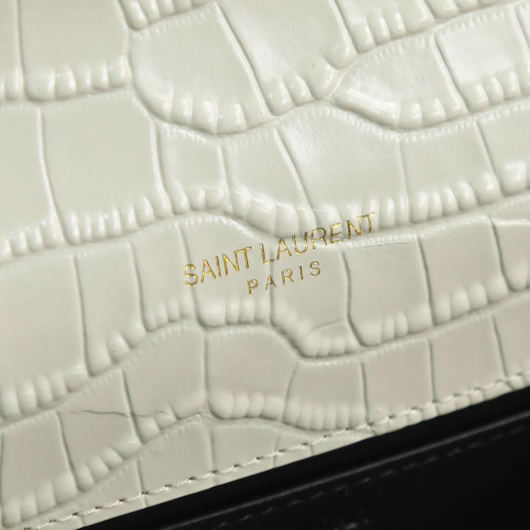 UPTOWN CHAIN WALLET IN CROCODILE-EMBOSSED SHINY LEATHER 7.5 X 4.7 X 1.2 INCHES - Image 9