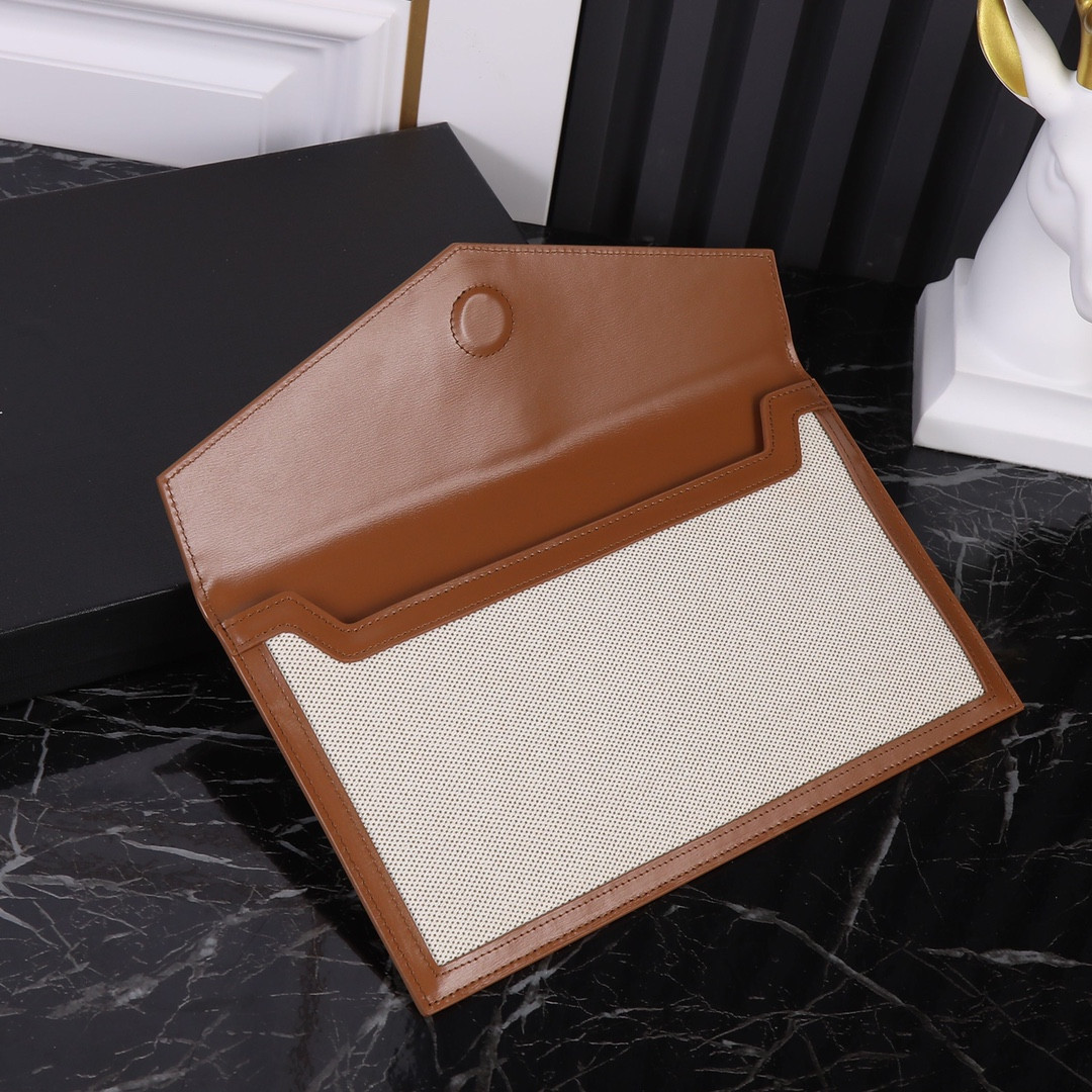 UPTOWN POUCH IN CANVAS AND SMOOTH LEATHER NATURAL BEIGE - Image 6