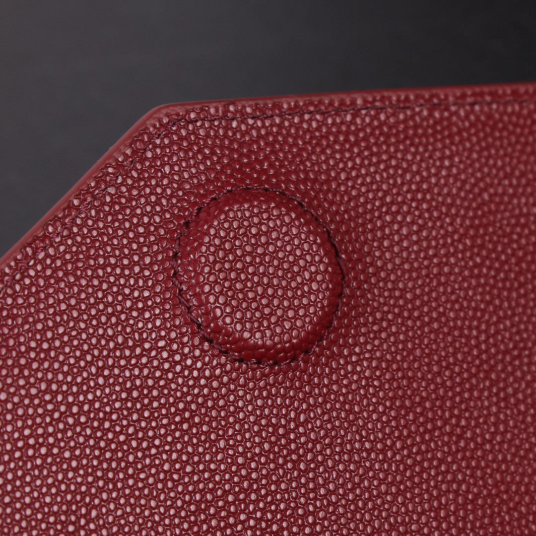 UPTOWN POUCH IN GRAIN DE POUDRE EMBOSSED LEATHER ROUGE OPYUM 10.6 X 6.2 X 0.7 INCHES - Image 7
