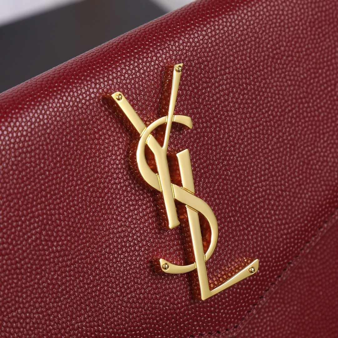 UPTOWN POUCH IN GRAIN DE POUDRE EMBOSSED LEATHER ROUGE OPYUM 10.6 X 6.2 X 0.7 INCHES - Image 8