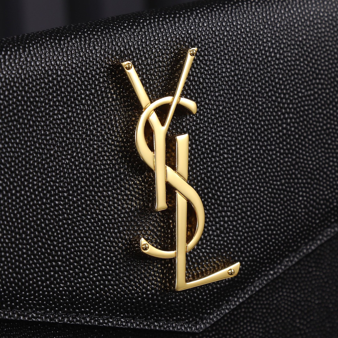 UPTOWN POUCH IN GRAIN DE POUDRE EMBOSSED LEATHER BLACK 10.6 X 6.2 X 0.7 INCHES - Image 8
