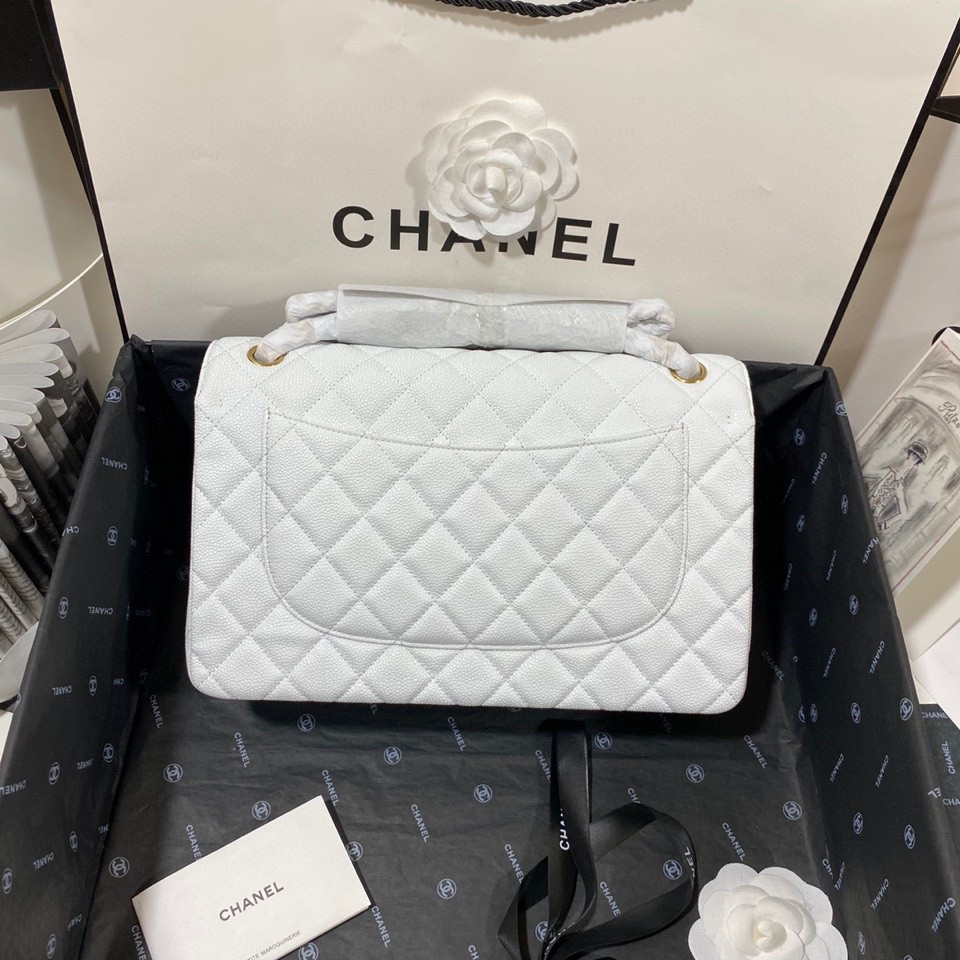 Chanel Classic Flap Jumbo30 CF White Gold - Image 3