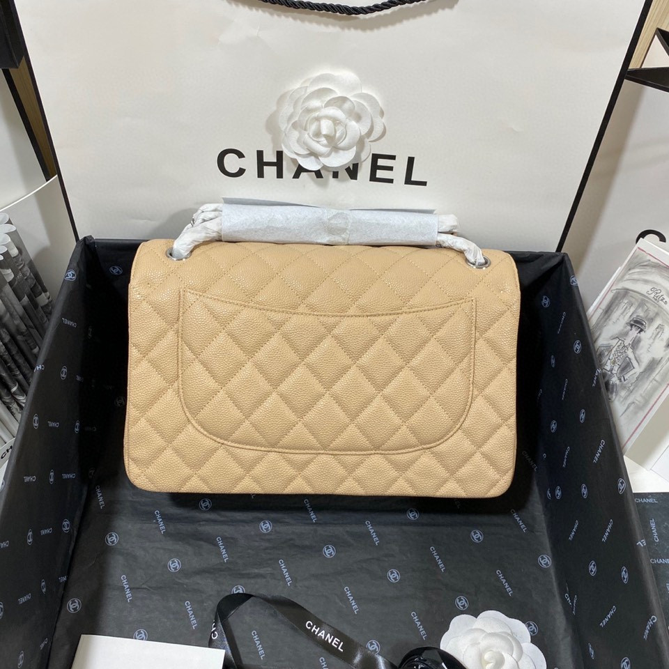 Chanel Classic Flap Jumbo 30cm CF Khaki Silver - Image 3