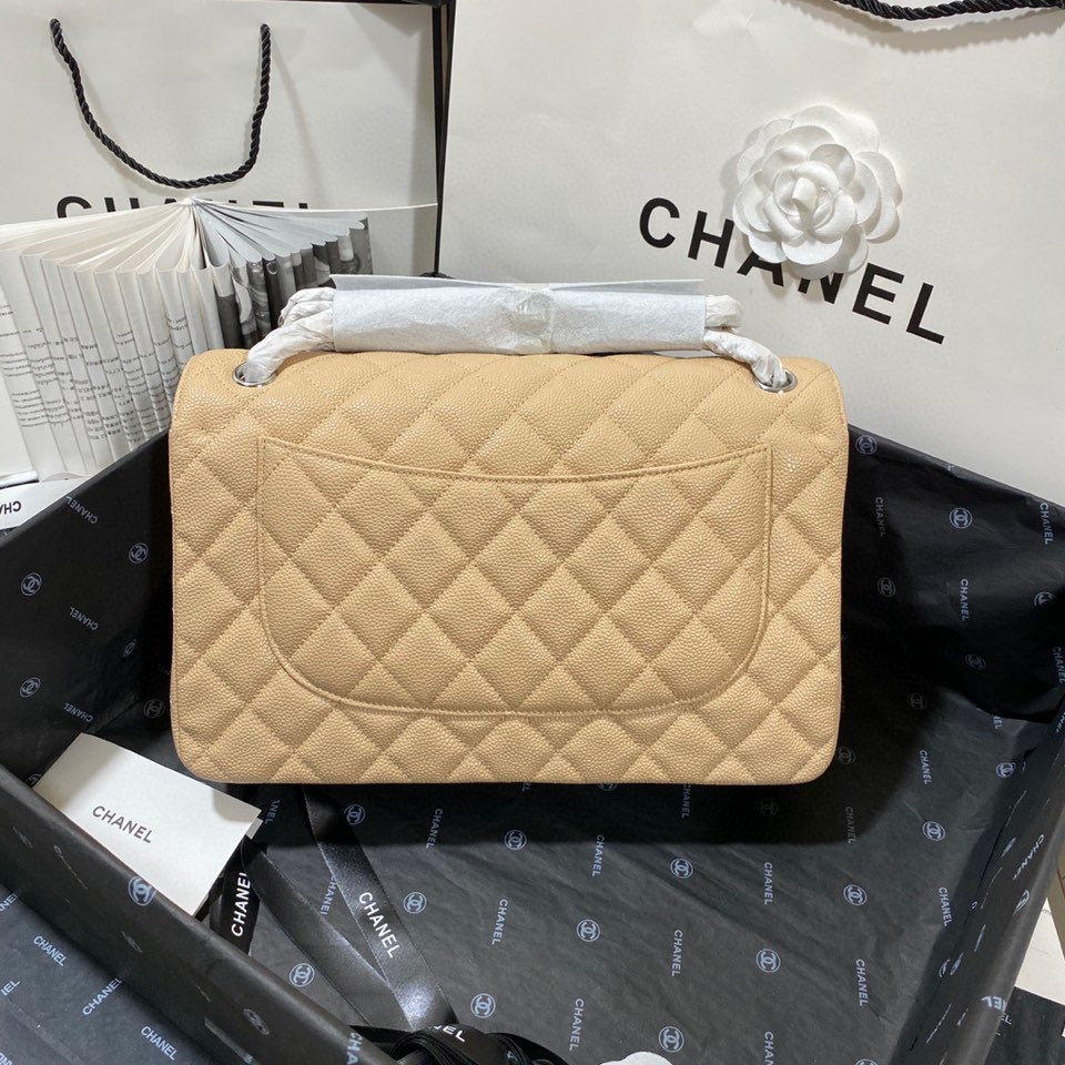 Chanel Classic Flap Jumbo 30cm CF Khaki Silver - Image 6
