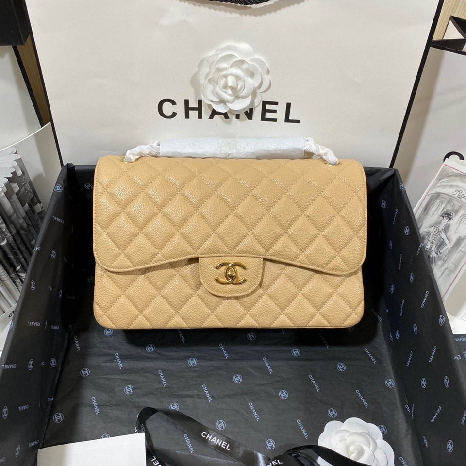 Chanel Classic Flap Jumbo30 CF Khaki Gold - Image 2