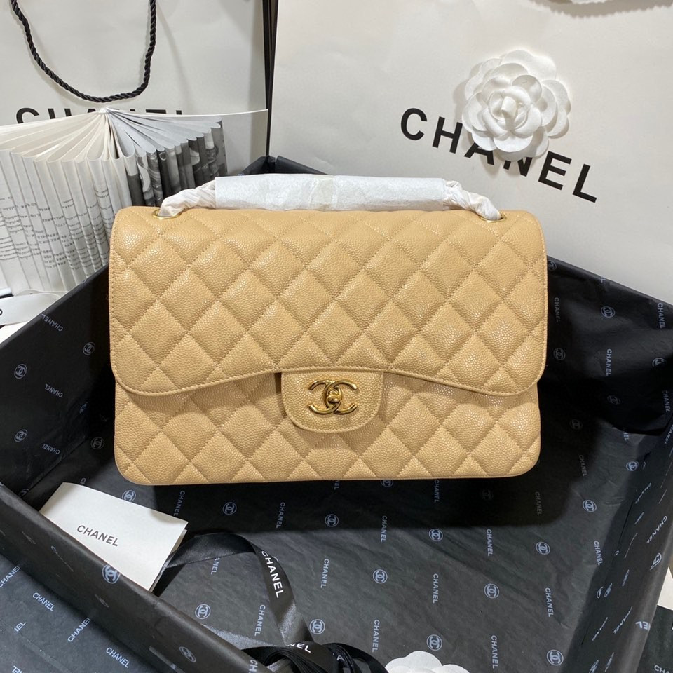 Chanel Classic Flap Jumbo30 CF Khaki Gold - Image 4