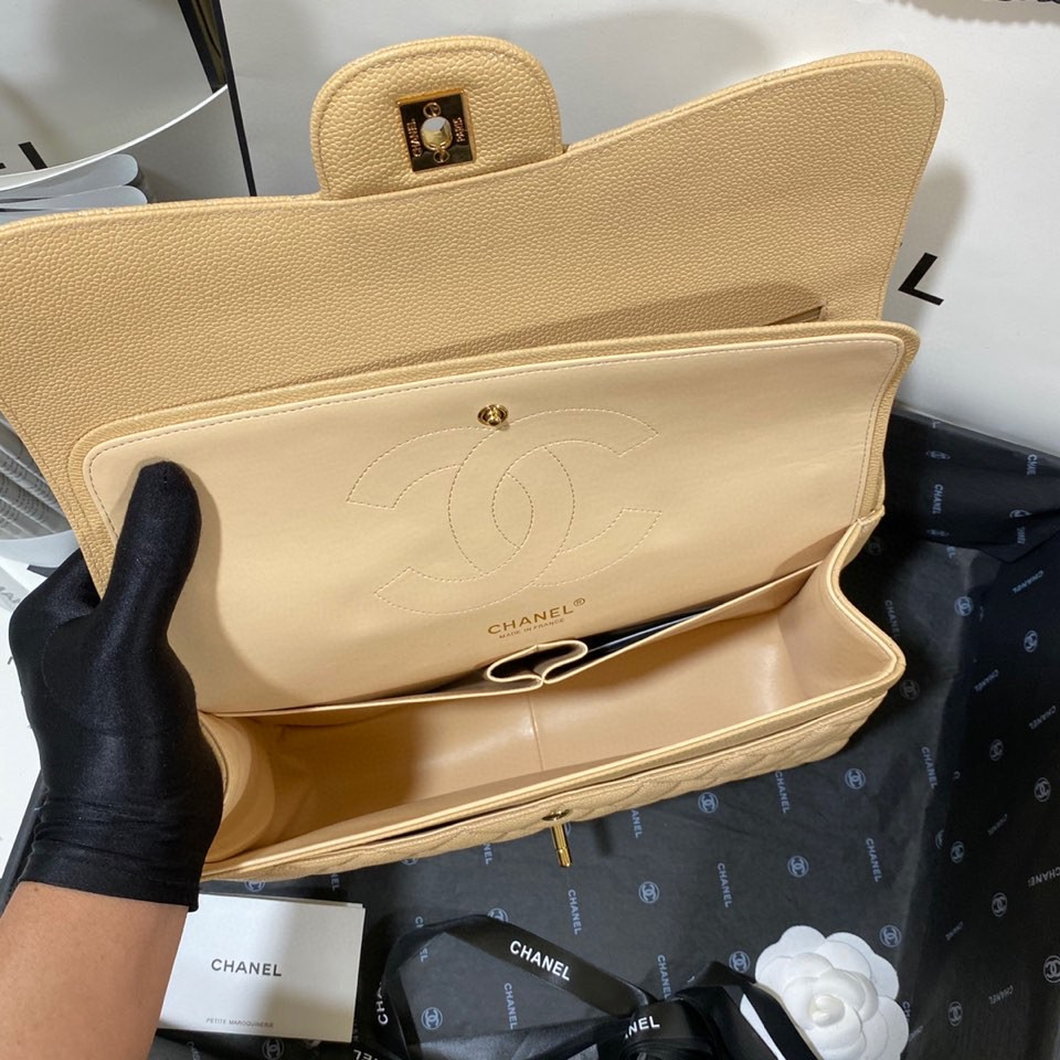 Chanel Classic Flap Jumbo30 CF Khaki Gold - Image 10