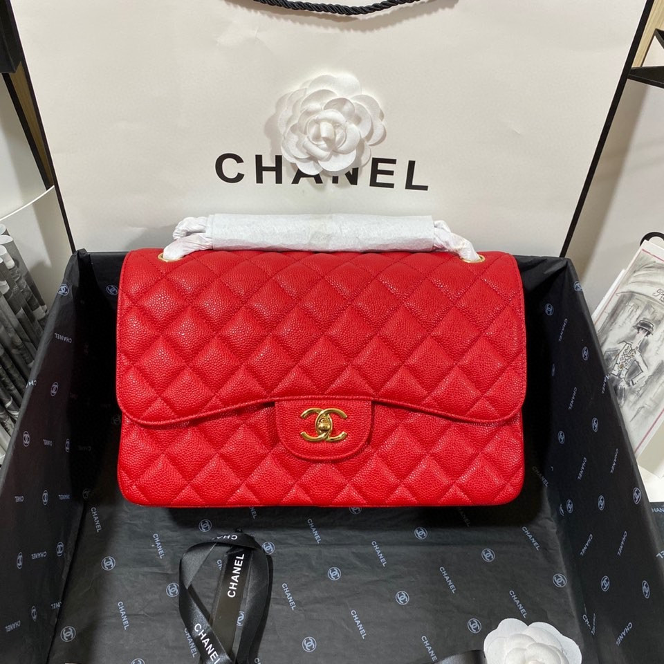 Chanel Classic Flap Jumbo30 CF Red Gold - Image 2