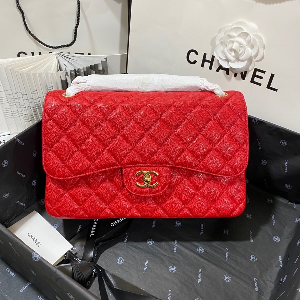 Chanel Classic Flap Jumbo30 CF Red Gold - Image 4