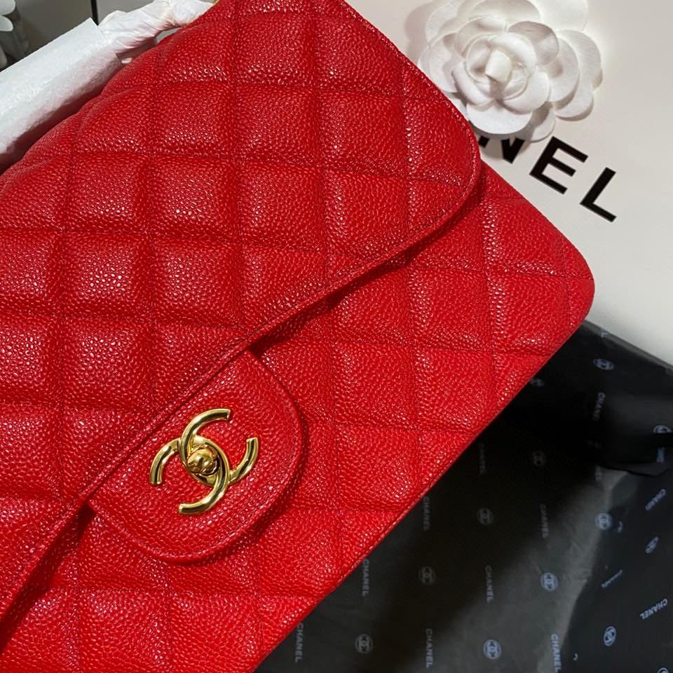 Chanel Classic Flap Jumbo30 CF Red Gold - Image 5