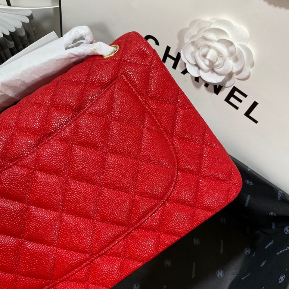 Chanel Classic Flap Jumbo30 CF Red Gold - Image 7