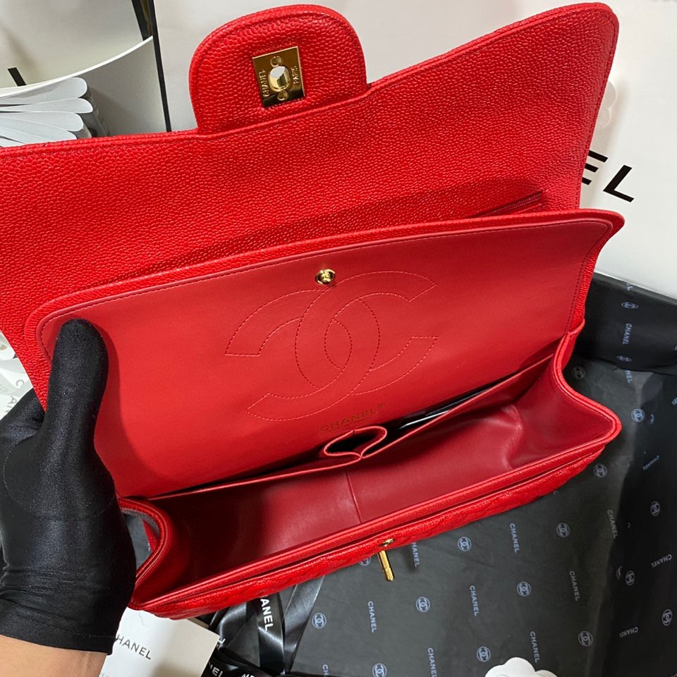 Chanel Classic Flap Jumbo30 CF Red Gold - Image 9