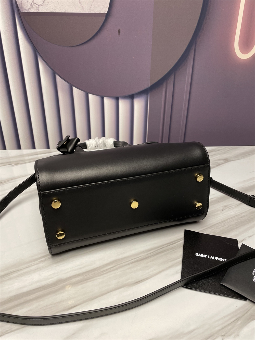 YSL SAC DE JOUR BABY IN SHINY LEATHER BLACK - Image 5