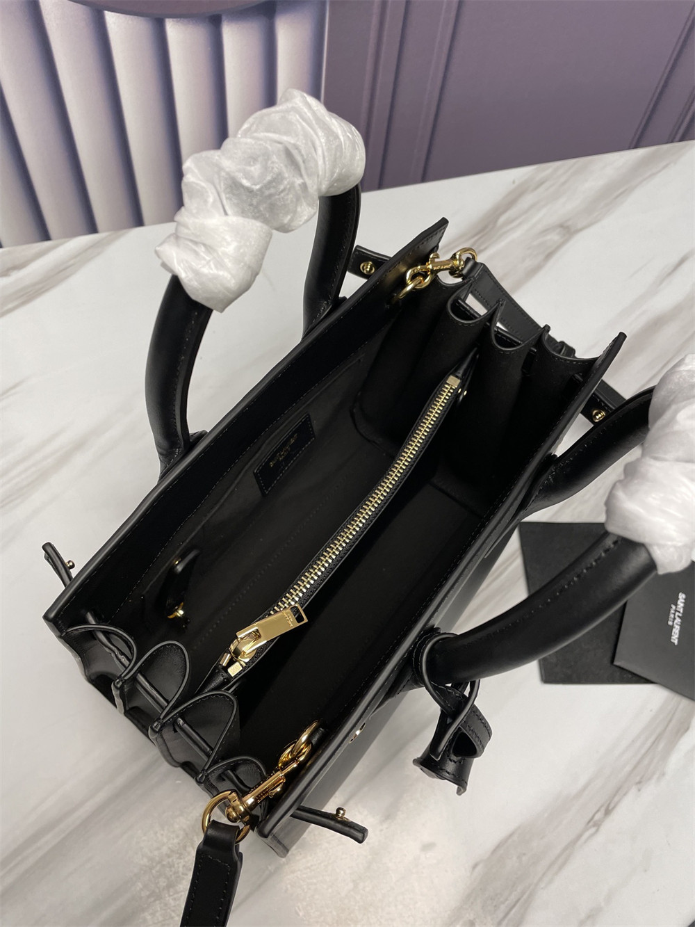 YSL SAC DE JOUR BABY IN SHINY LEATHER BLACK - Image 10