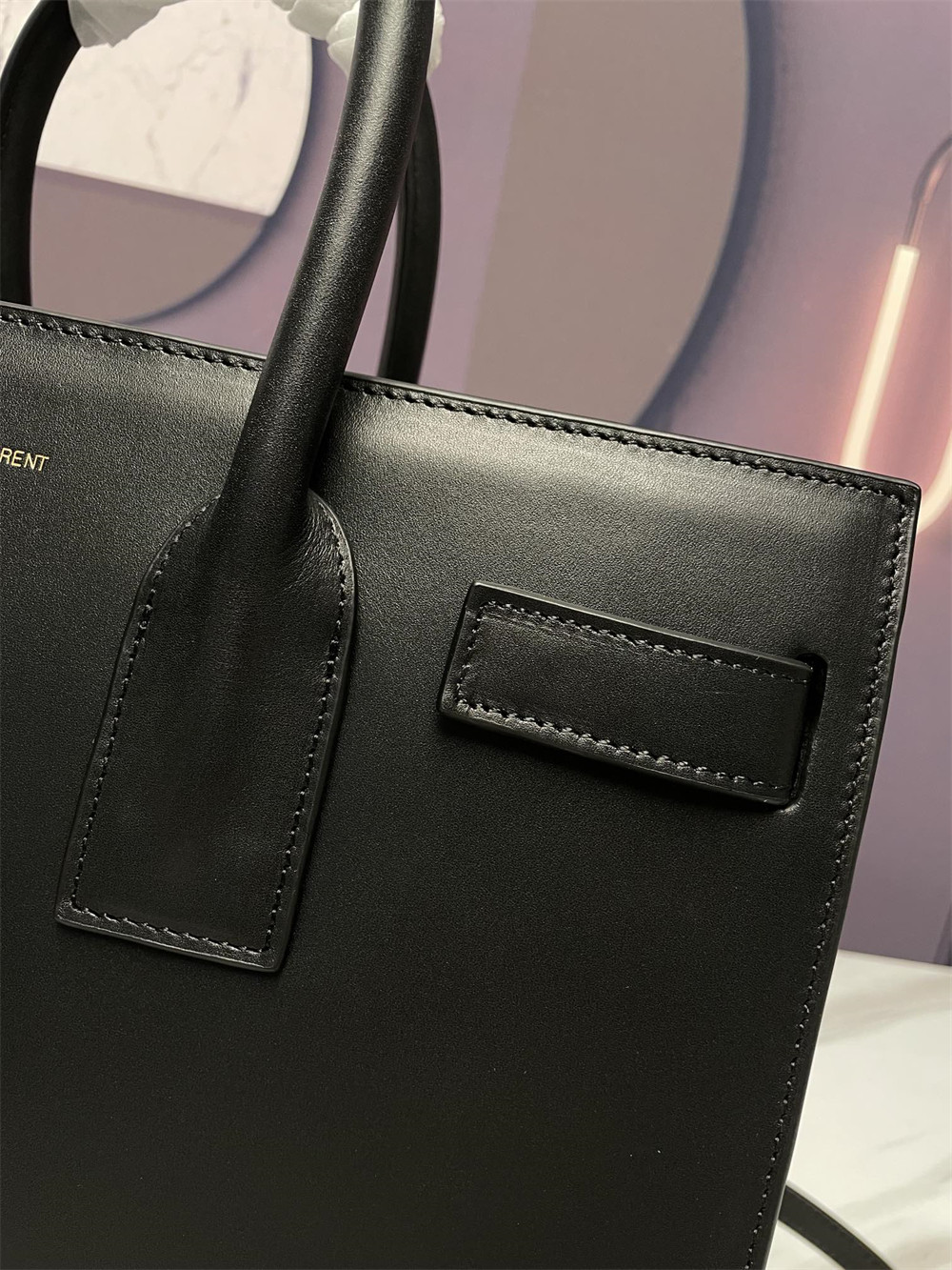 YSL SAC DE JOUR SMALL IN SHINY LEATHER BLACK - Image 7