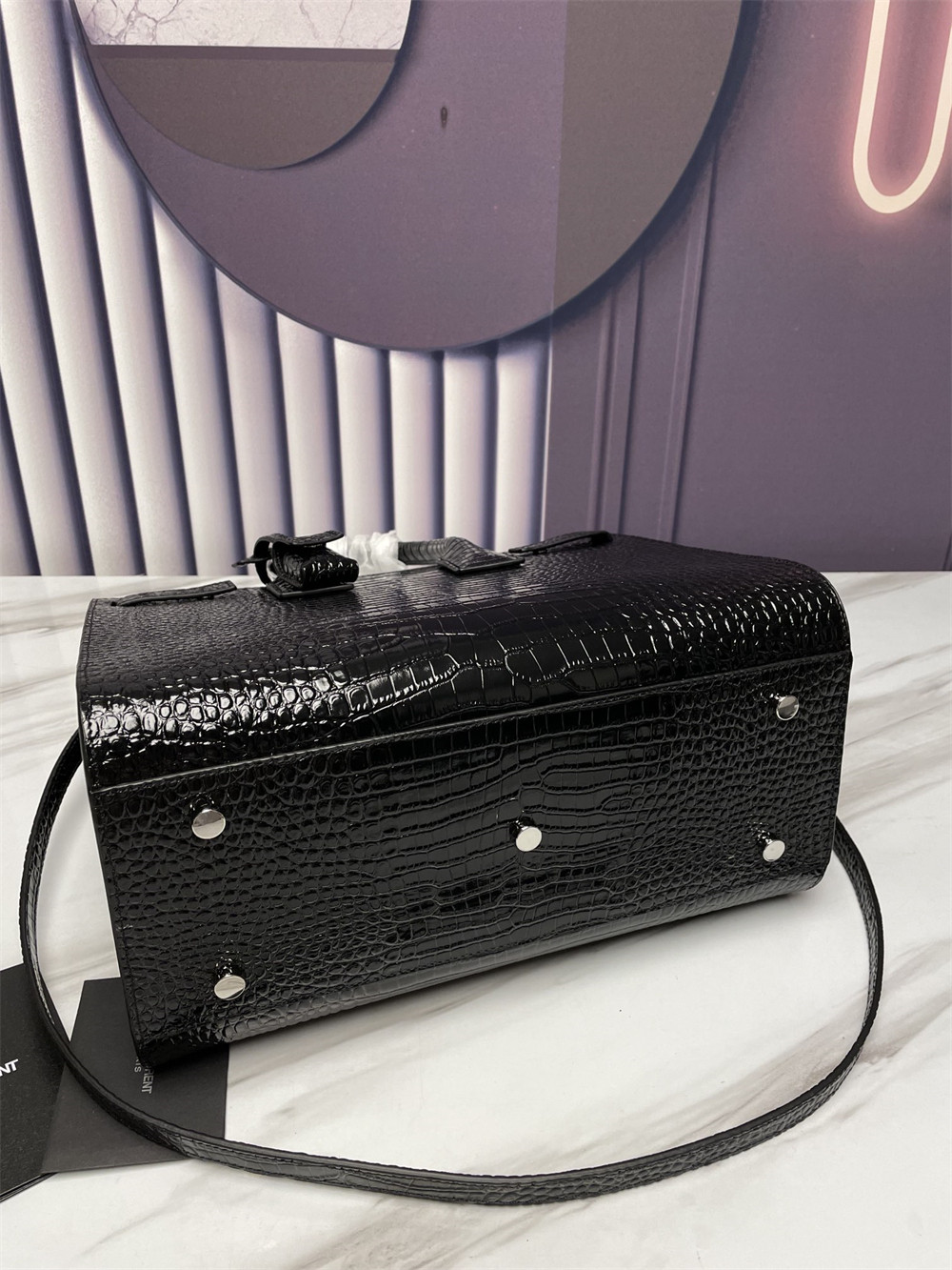 YSL SAC DE JOUR SMALL IN CROCODILE EMBOSSED LEATHER - Image 5