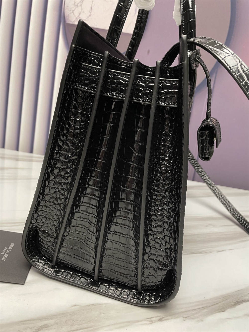 YSL SAC DE JOUR SMALL IN CROCODILE EMBOSSED LEATHER - Image 8