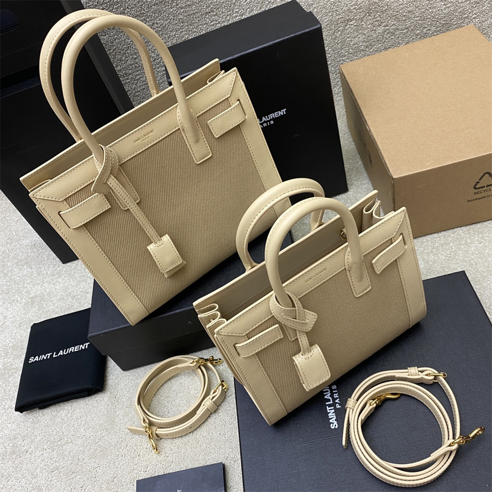 YSL SAC DE JOUR BABY IN CANVAS HANDBAG - Image 11