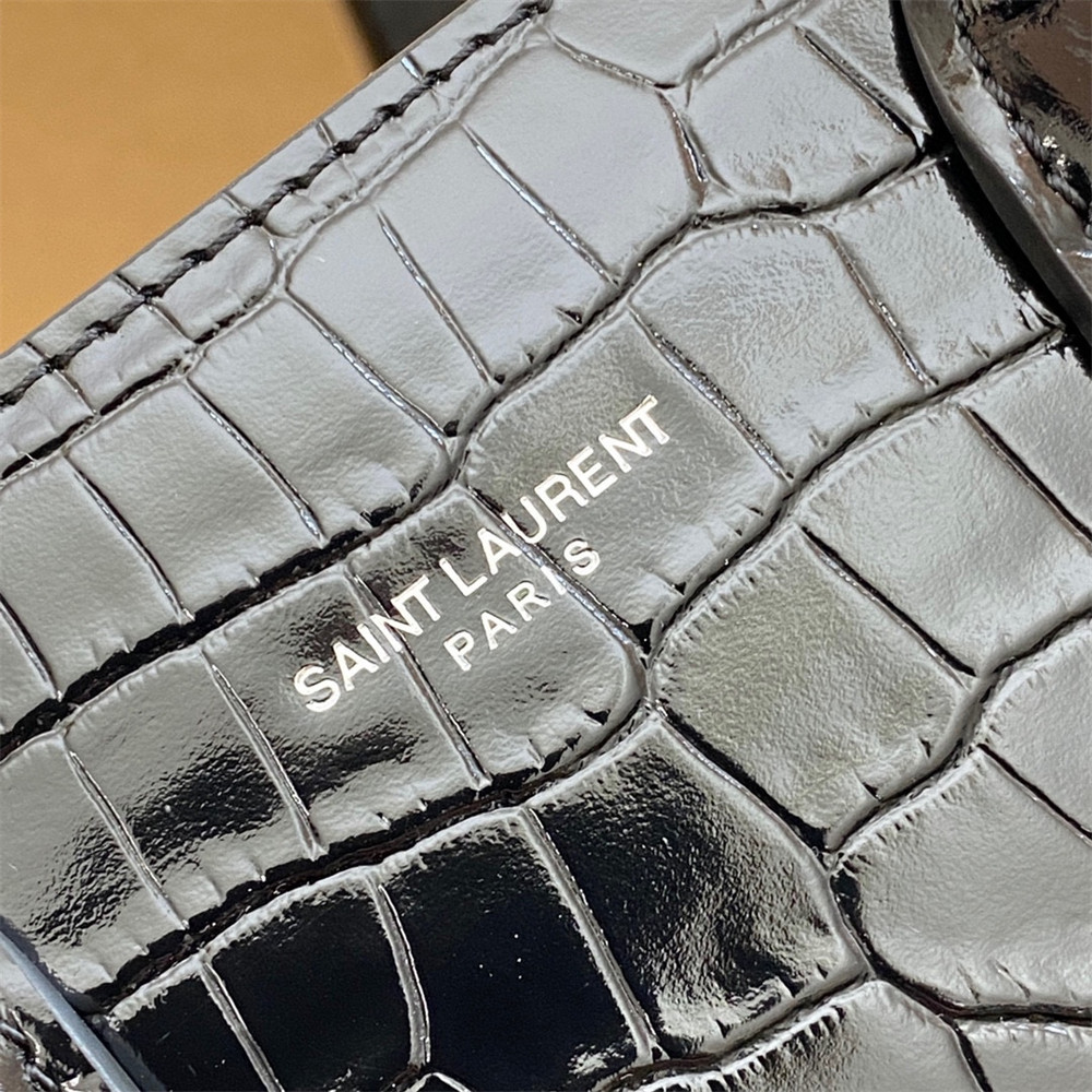 YSL SAC DE JOUR BABY IN CROCODILE EMBOSSED LEATHER BLACK - Image 5
