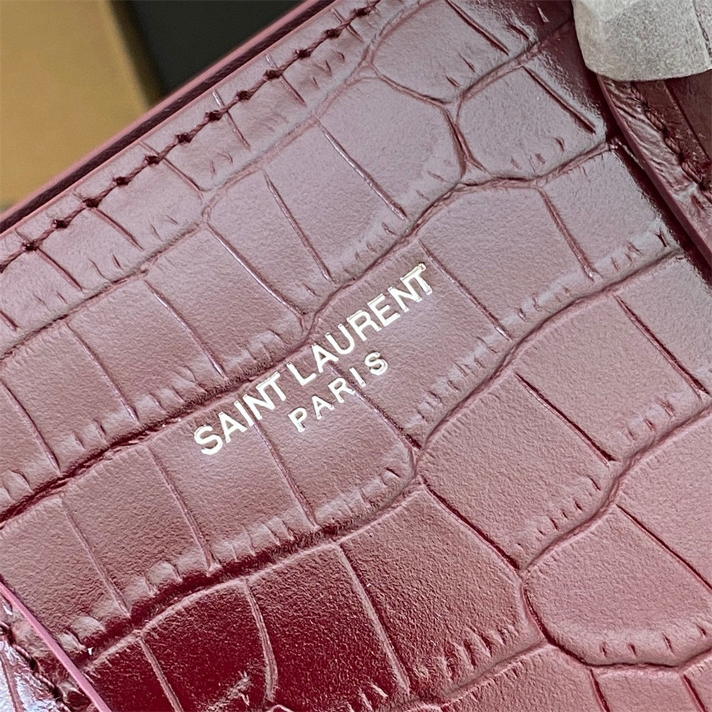 YSL SAC DE JOUR BABY IN CROCODILE EMBOSSED LEATHER RED - Image 6