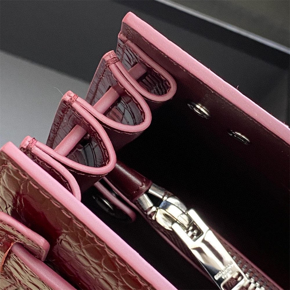 YSL SAC DE JOUR BABY IN CROCODILE EMBOSSED LEATHER RED - Image 8