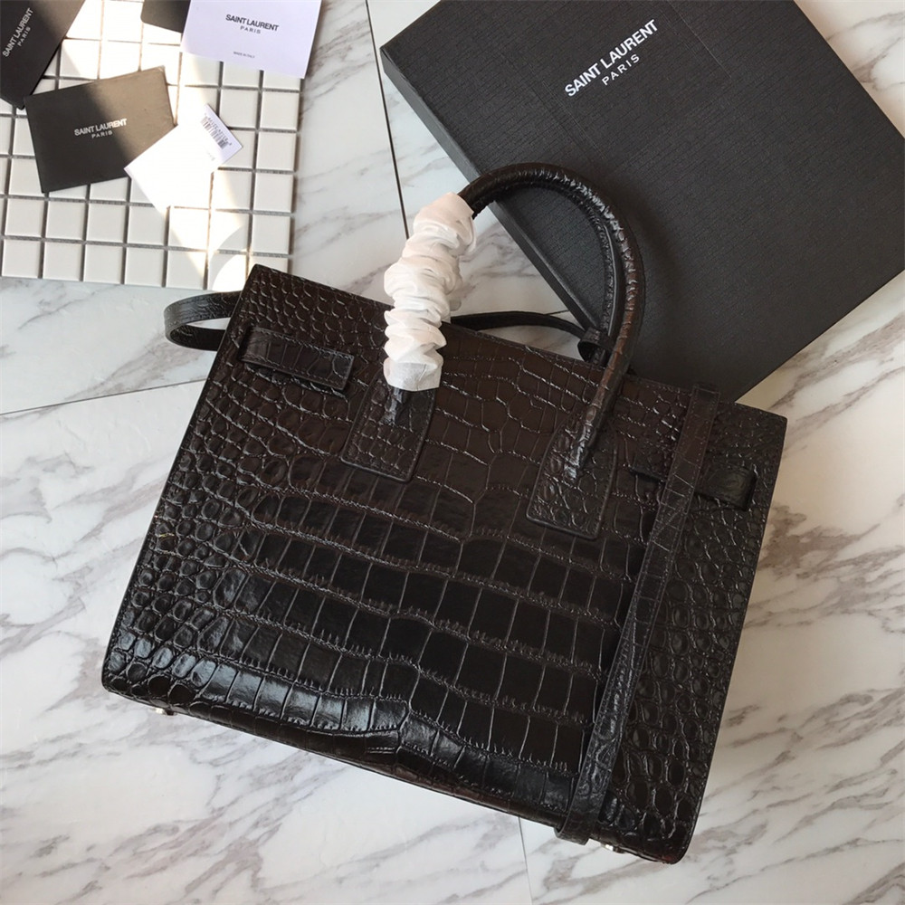YSL SAC DE JOUR SMALL IN MATTE CROCODILE EMBOSSED LEATHER - Image 6