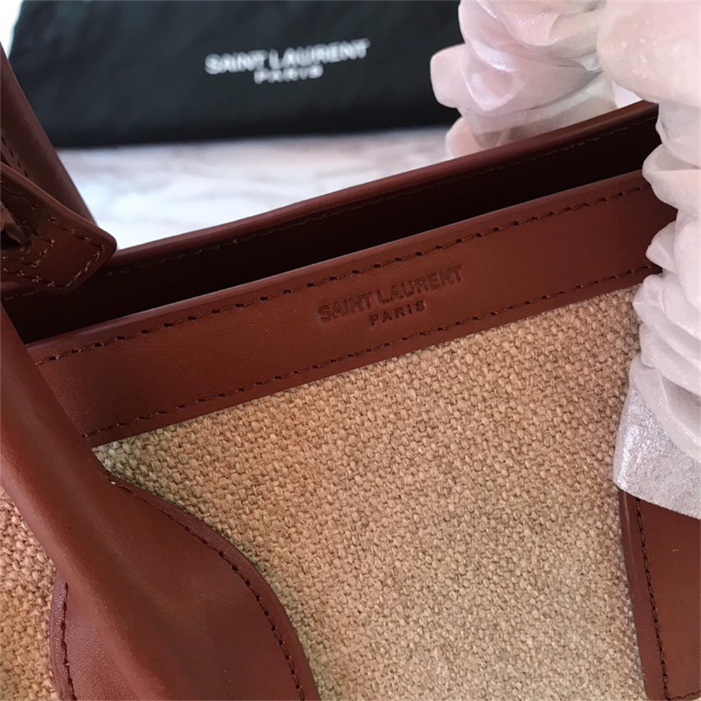YSL SAC DE JOUR SMALL IN CANVAS AND LEATHER BEIGE SEA SALT AND BRICK - Image 9