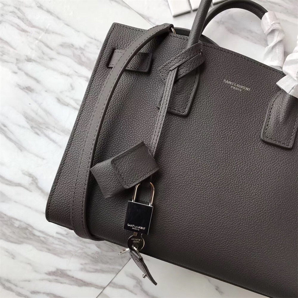 YSL SAC DE JOUR BABY IN GRAINED LEATHER GREY - Image 6