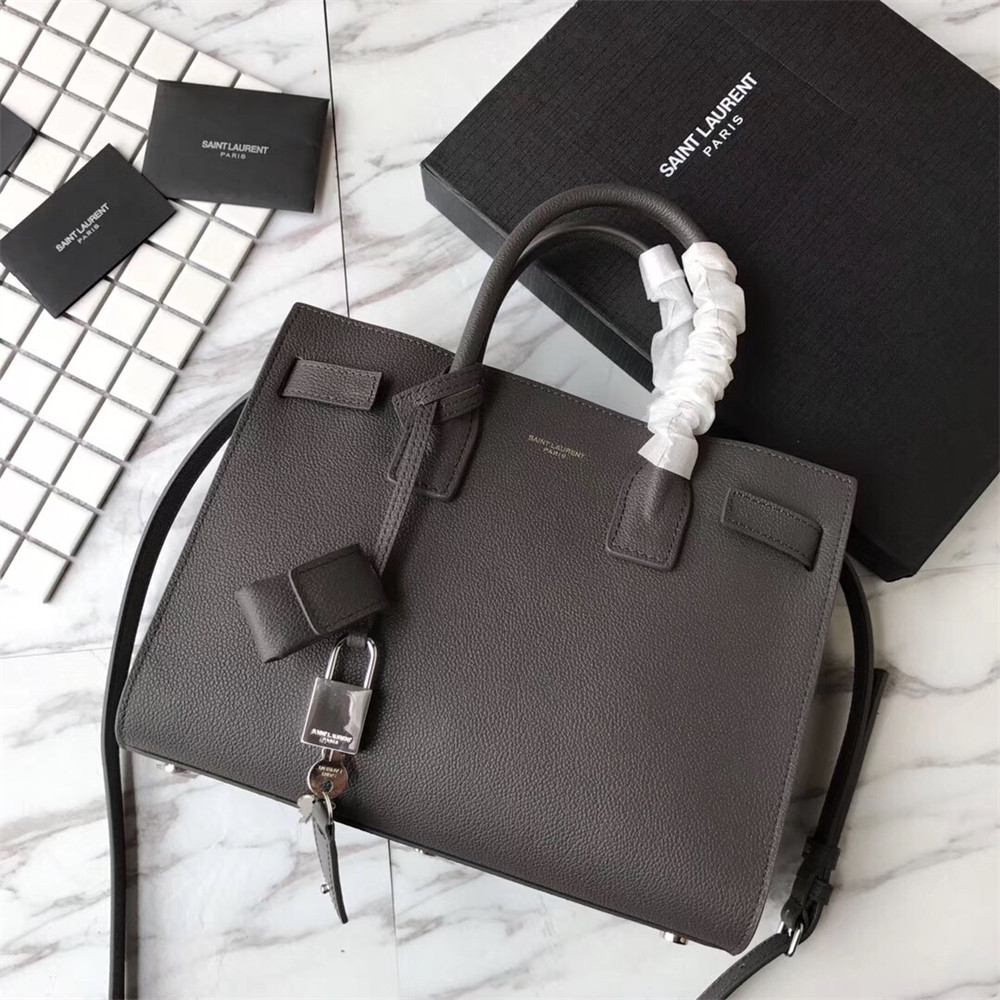 YSL SAC DE JOUR BABY IN GRAINED LEATHER GREY - Image 2