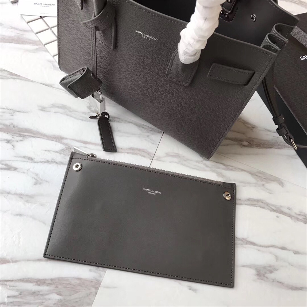 YSL SAC DE JOUR BABY IN GRAINED LEATHER GREY - Image 4
