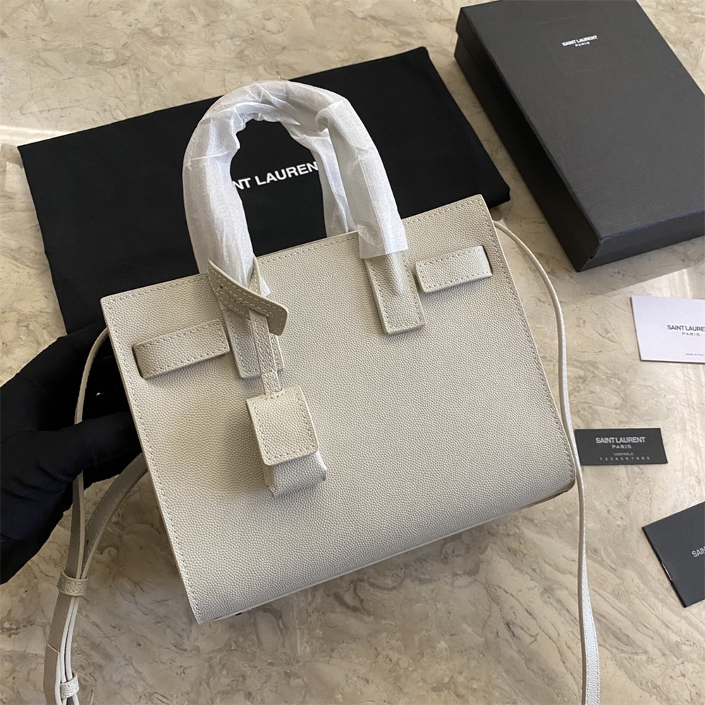 YSL SAC DE JOUR NANO IN GRAINED LEATHER WHITE - Image 2