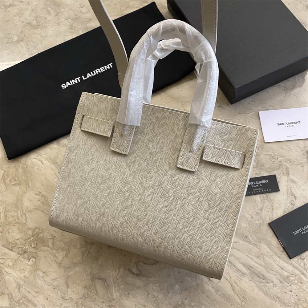 YSL SAC DE JOUR NANO IN GRAINED LEATHER WHITE - Image 4