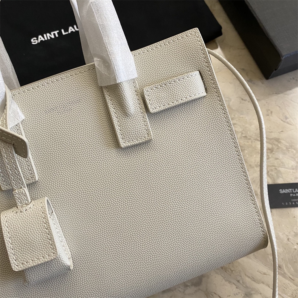 YSL SAC DE JOUR NANO IN GRAINED LEATHER WHITE - Image 5