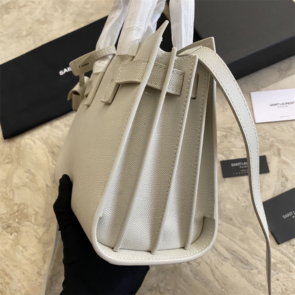 YSL SAC DE JOUR NANO IN GRAINED LEATHER WHITE - Image 6