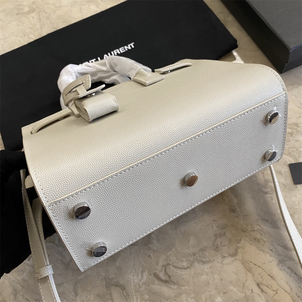 YSL SAC DE JOUR NANO IN GRAINED LEATHER WHITE - Image 8