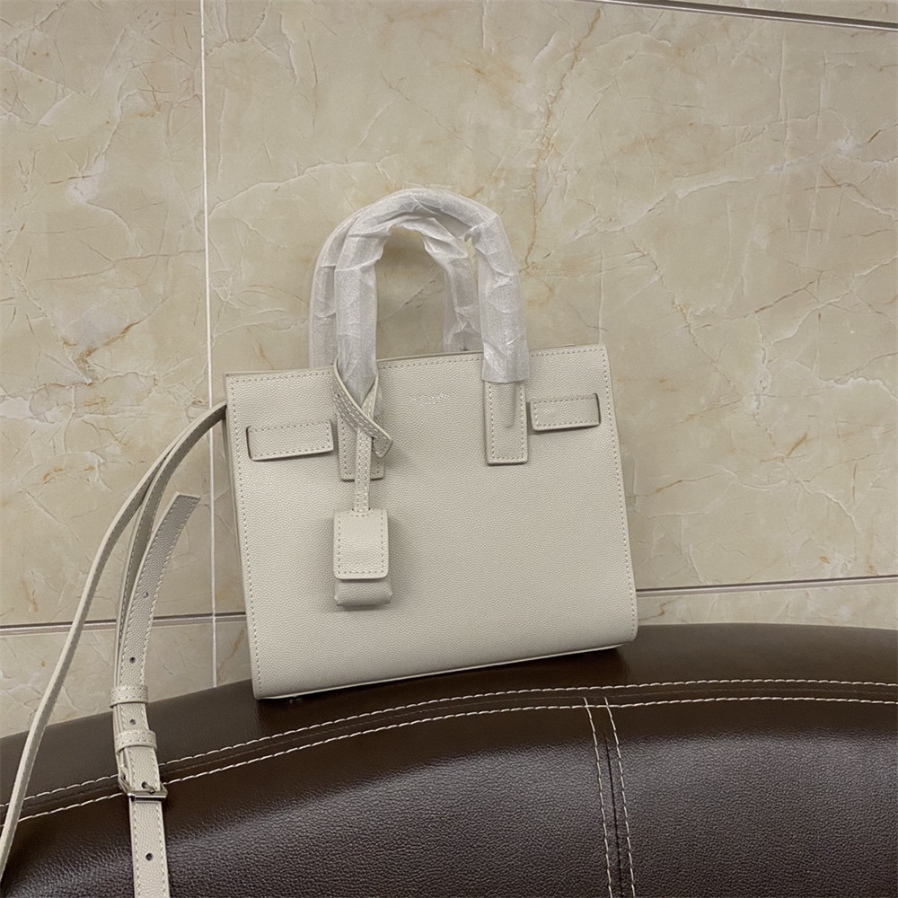 YSL SAC DE JOUR NANO IN GRAINED LEATHER WHITE - Image 10