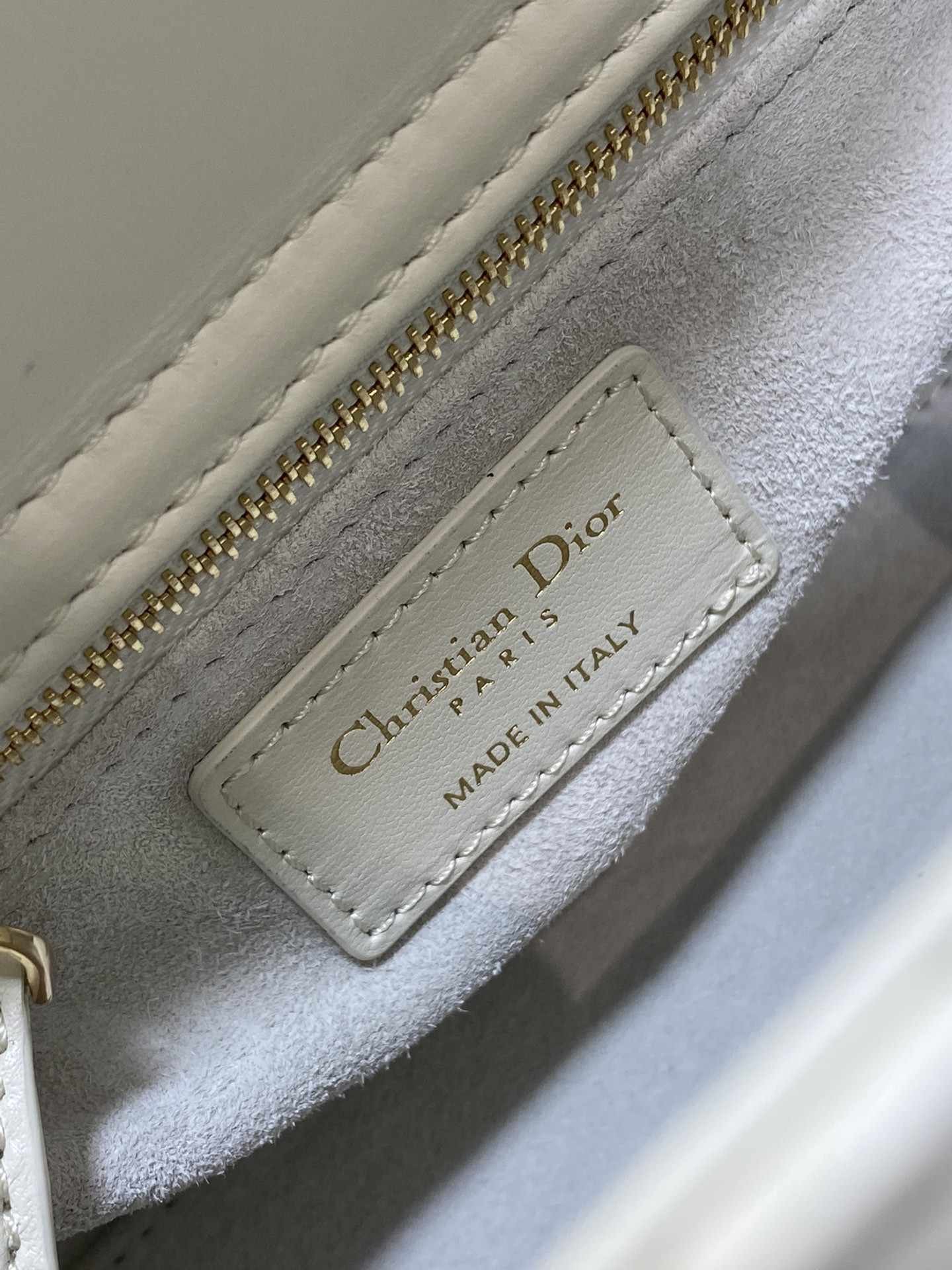 SMALL LADY DIOR White with Butterfly Studs - Image 10