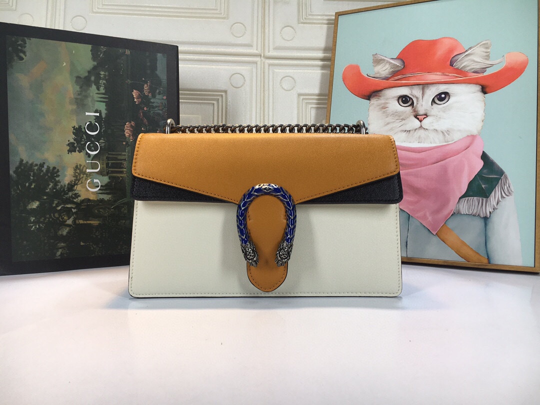 GUCCI DIONYSUS SMALL SHOULDER BAG WHITE 11"Wx7"Hx3.5