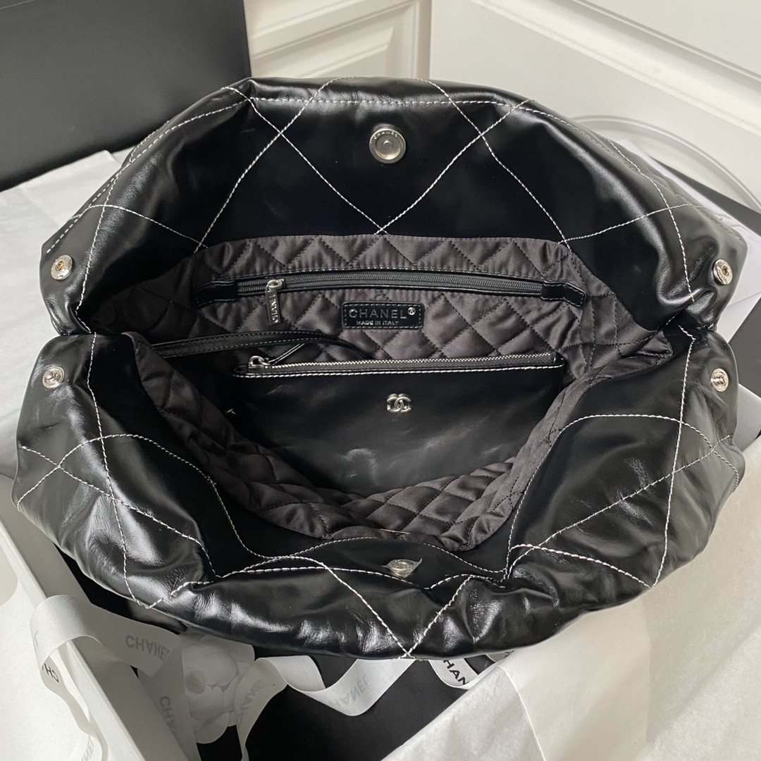 CHANEL 22 HANDBAG Shiny Calfskin SILVER 15.21*16.38*3.12 in - Image 6