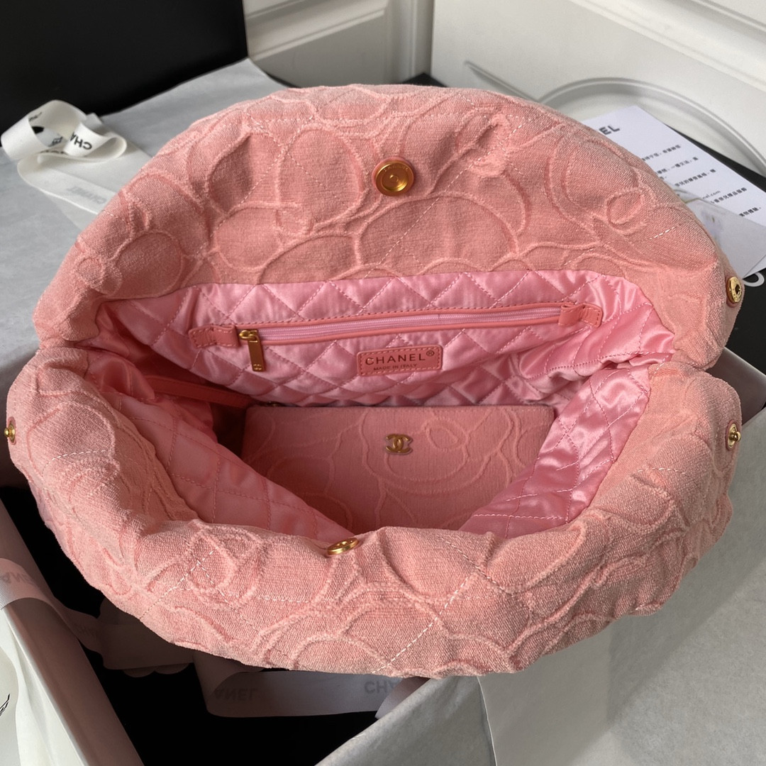 CHANEL 22 HANDBAG velvet pink 15.2*16.4*3.1 in - Image 7