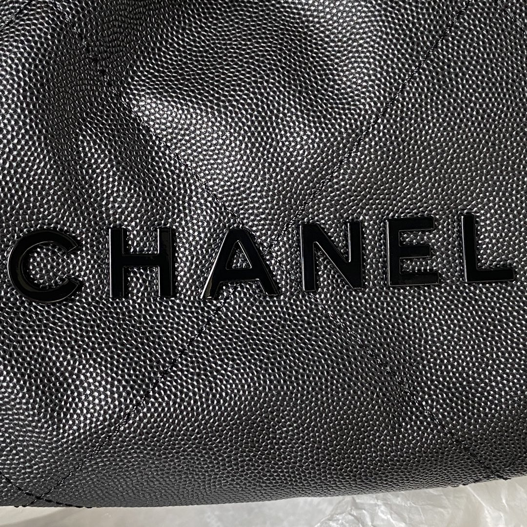 CHANEL 22 MINI HANDBAG GRAINED LEATHER BLACK 7.8 * 7.4 * 2.3 in - Image 5