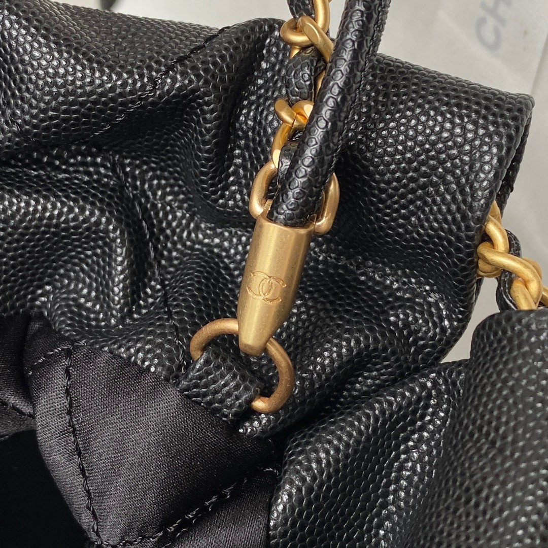 CHANEL 22 MINI HANDBAG GRAINED LEATHER BLACK 7.8 * 7.4 * 2.3 in - Image 8
