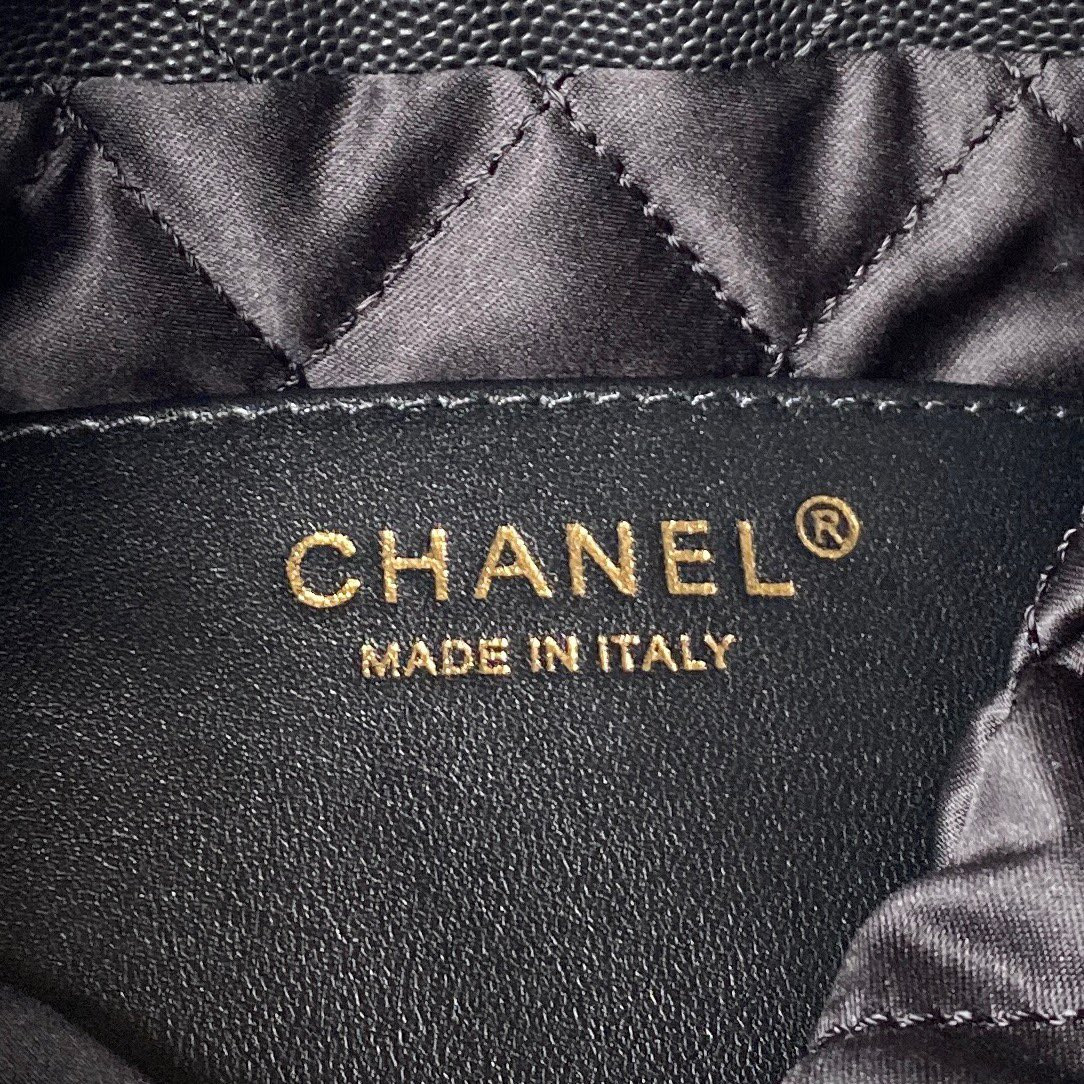 CHANEL 22 MINI HANDBAG GRAINED LEATHER BLACK 7.8 * 7.4 * 2.3 in - Image 9