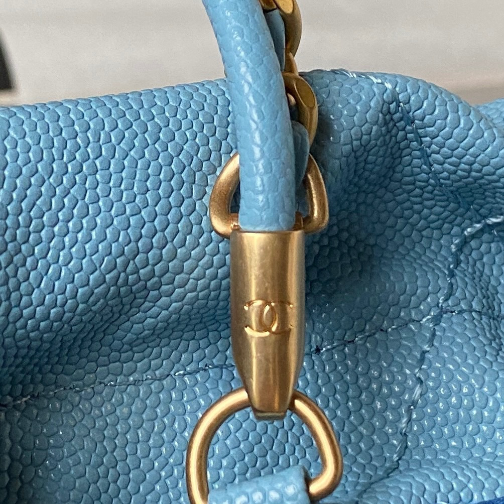 CHANEL 22 MINI HANDBAG GRAINED LEATHER BLUE 7.8 * 7.4 * 2.3 in - Image 8
